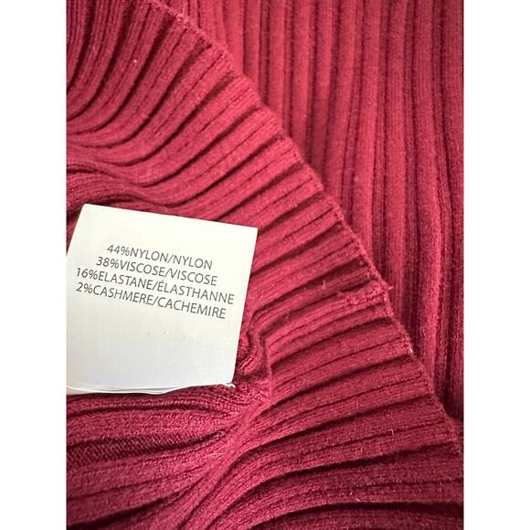$425 Ramy Brook Pilar Cashmere Dress Womens Size S Bordeaux Long Sleeve New - Picture 9 of 10